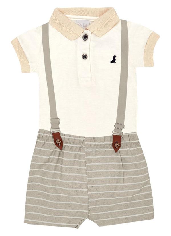 Pulla Bulla - Conjunto Suedine Menino Bege