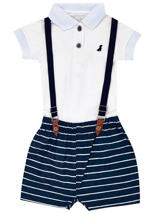 Pulla Bulla - Conjunto Suedine Menino Branco