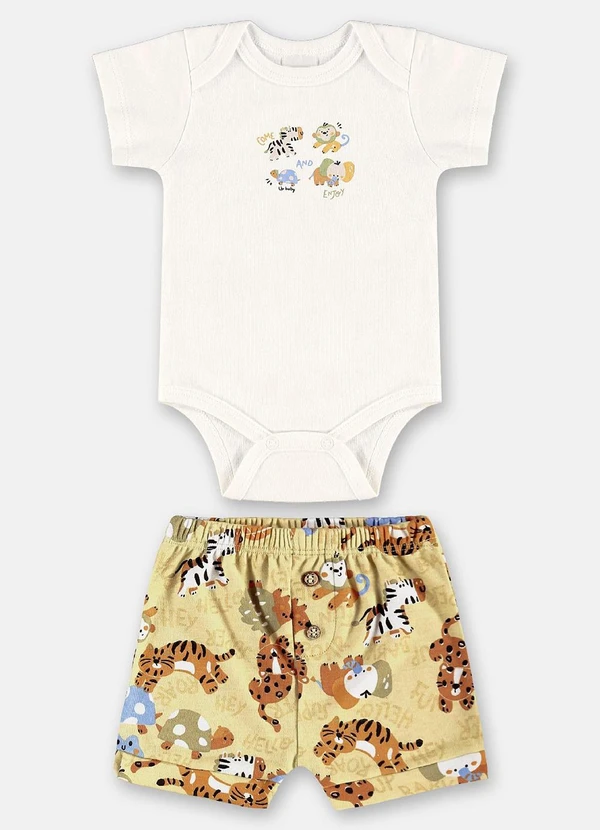 Up Baby - Conjunto Suedine para Bebê Menino Branco 1