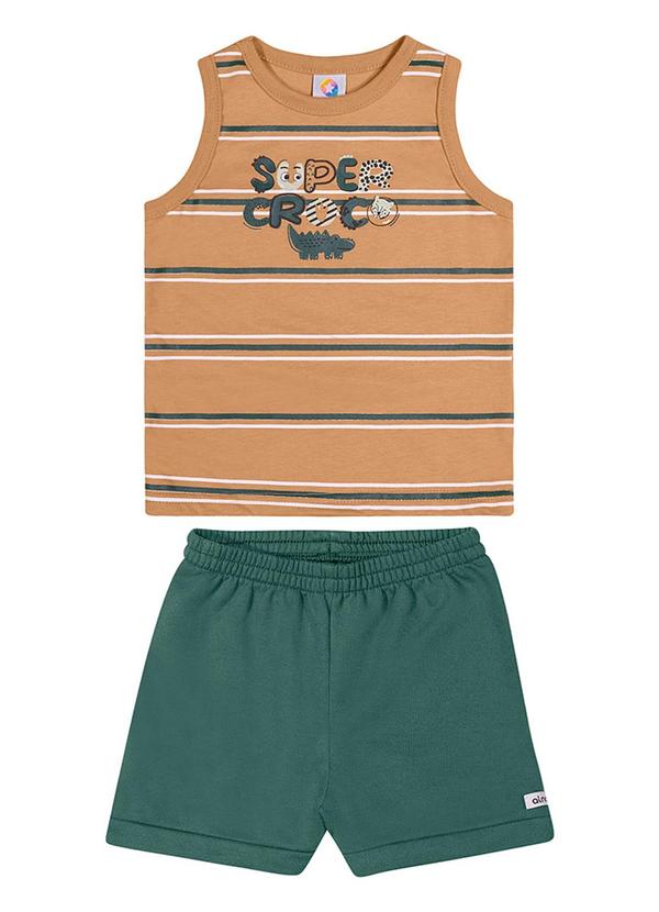 Alenice - Conjunto Super Croco Menino Marrom