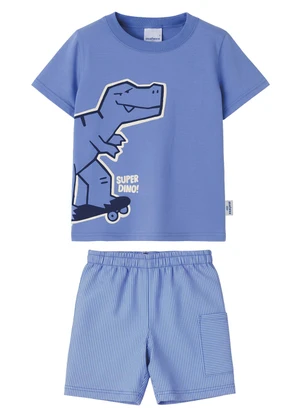 Malwee Kids - Conjunto Super Dino Canelado Azul - MALWEE KIDS