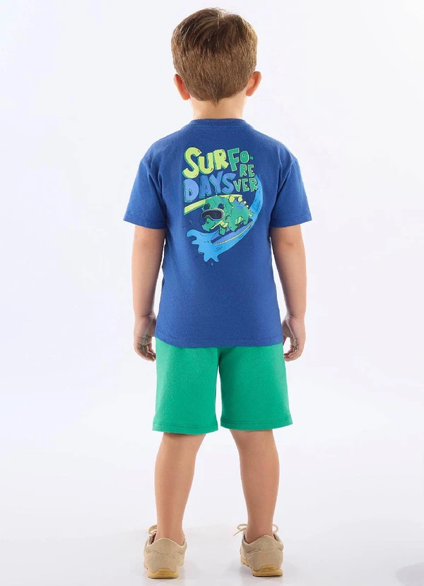 Up Baby - Conjunto Surf Days Camiseta Bermuda Azul 2