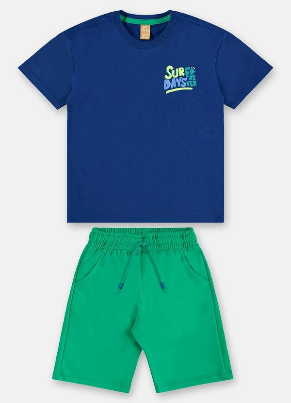 Up Baby - Conjunto Surf Days Camiseta Bermuda Azul 3