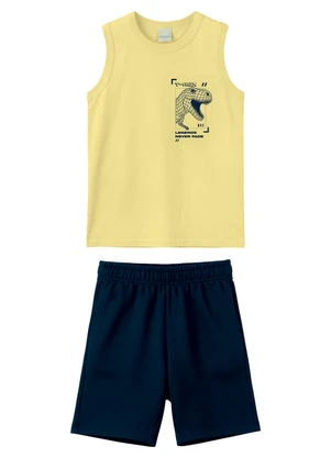 Malwee Kids - Conjunto T-Rex Amarelo Claro - MALWEE KIDS