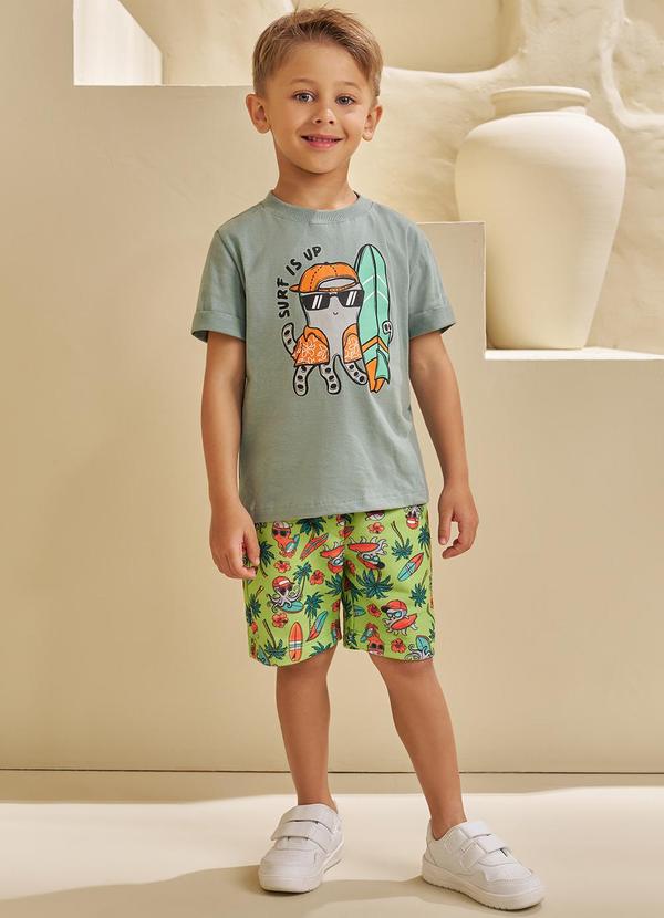 Perfect Boys - Conjunto T-Shirt 1/2 Malha e Short Cinza