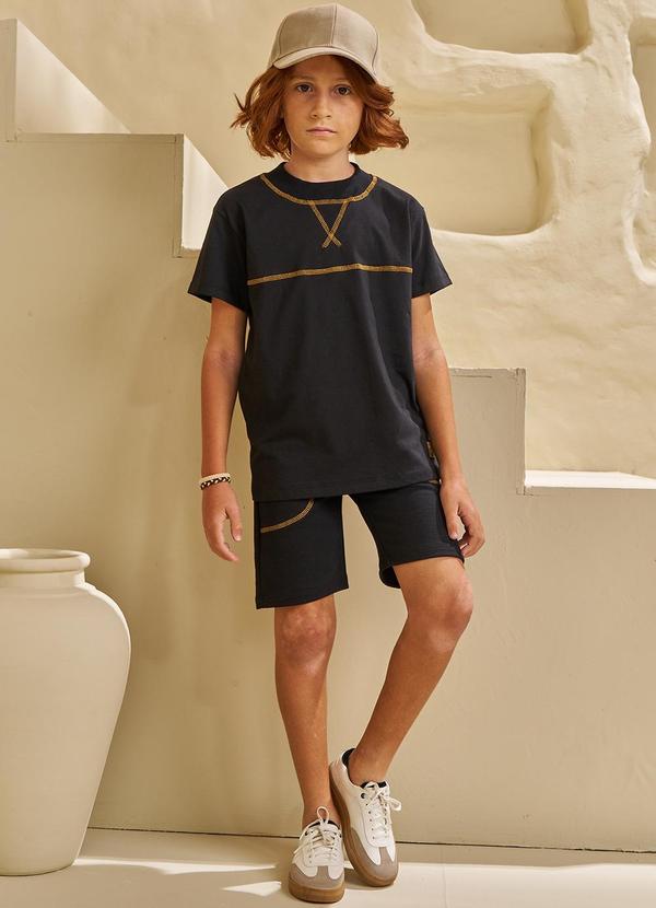 Perfect Boys - Conjunto T-Shirt 1/2 Malha e Short Preto 3
