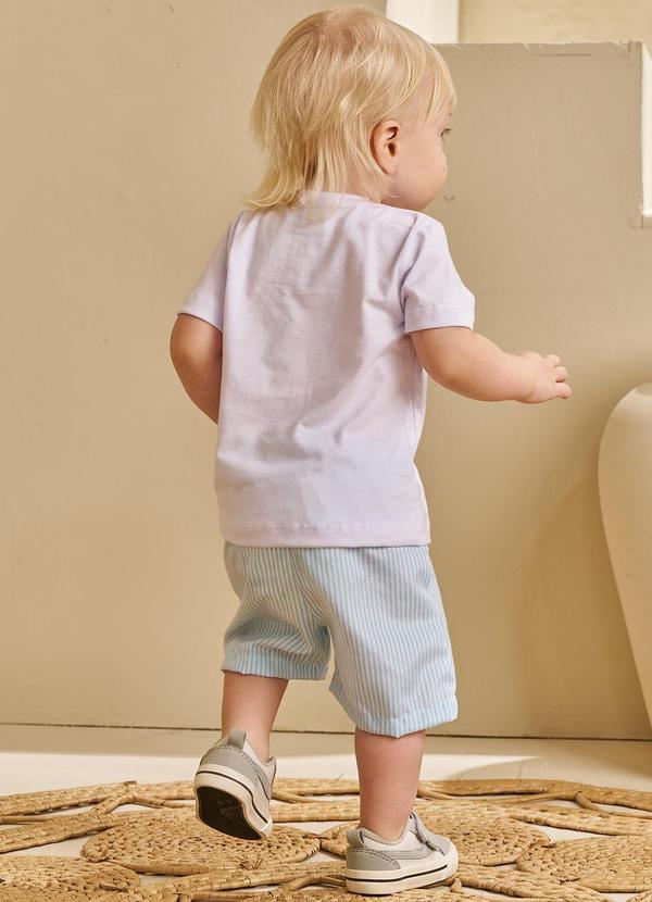 Perfect Boys - Conjunto T-Shirt 1/2 Malha e Short Stripe Branco 2