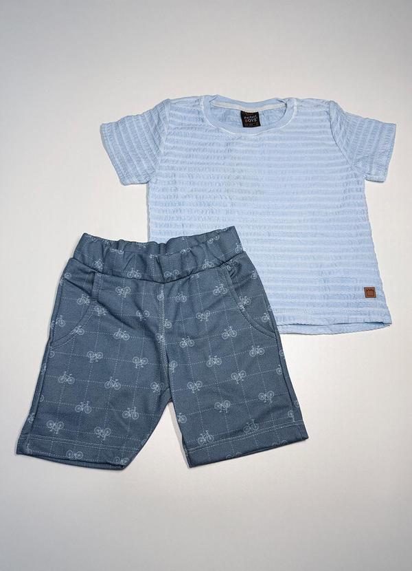 Perfect Boys - Conjunto T-Shirt Malha Corda e Short Azul 1