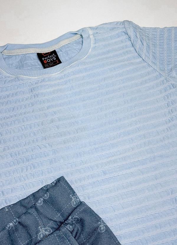 Perfect Boys - Conjunto T-Shirt Malha Corda e Short Azul 2