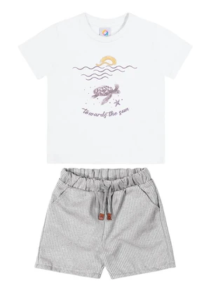 Outlet - Conjunto Tartaruga Menino Branco - OUTLET
