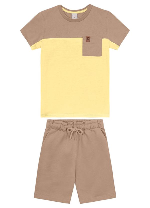 Carinhoso - Conjunto Taupe Comfort em Moletom Menino