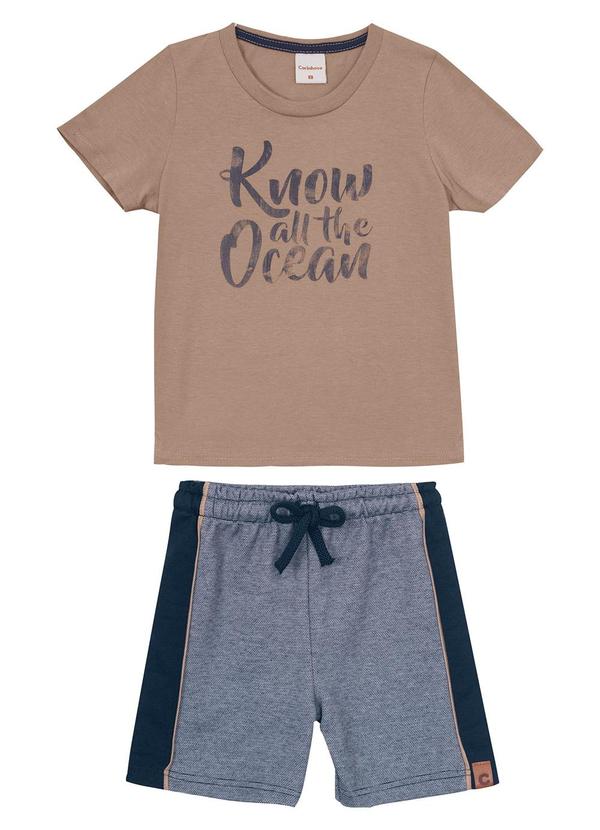 Carinhoso - Conjunto Taupe Know All The Ocean Menino