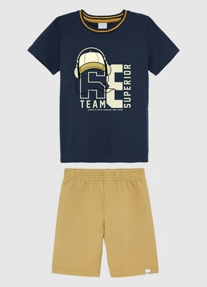 Malwee Kids - Conjunto Team 68 em Moletom Azul - MALWEE KIDS