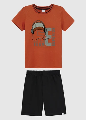Malwee Kids - Conjunto Team 68 em Moletom Laranja - MALWEE KIDS
