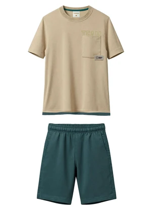 Carinhoso - Conjunto Team com Moletom Cáqui - CARINHOSO