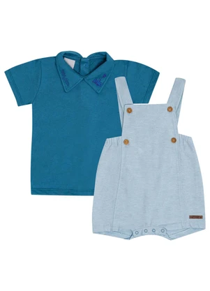 Pulla Bulla - Conjunto Tecido Eco Azul - PULLA BULLA