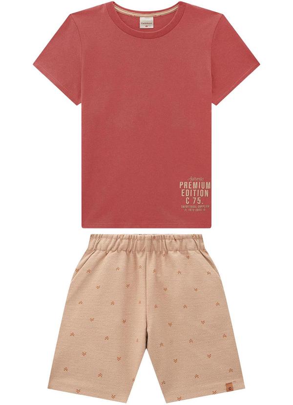 Carinhoso - Conjunto Terracota Authentic em Moletom Menino