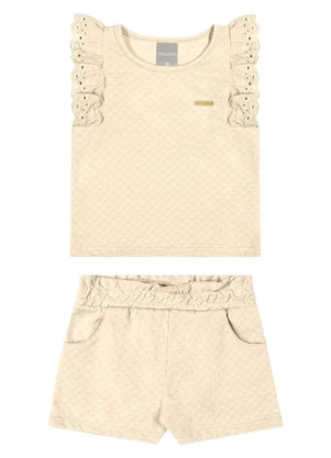 Colorittá - Conjunto Texturizado Infantil Menina Amarelo - COLORITTÁ