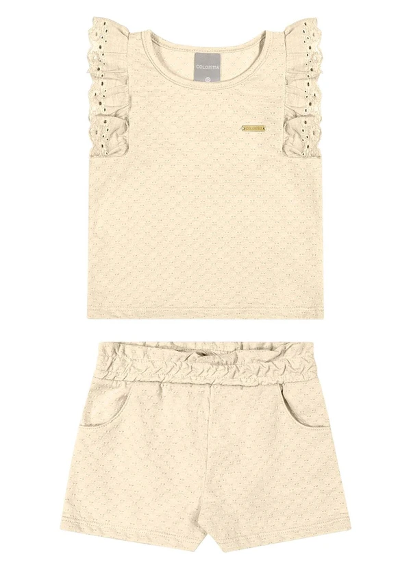 Colorittá - Conjunto Texturizado Infantil Menina Amarelo