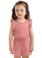 Colorittá - Conjunto Texturizado Infantil Menina Rosa - variação: Rosa