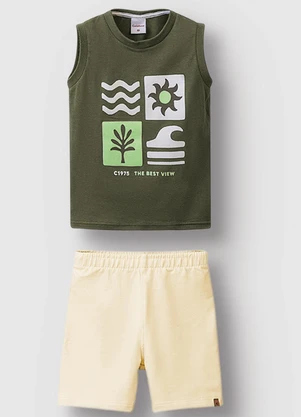 Carinhoso - Conjunto The Best View Menino Verde Musgo - CARINHOSO