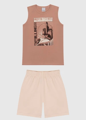 Malwee Kids - Conjunto Thrilling Comfort Menino Marrom Claro - MALWEE KIDS