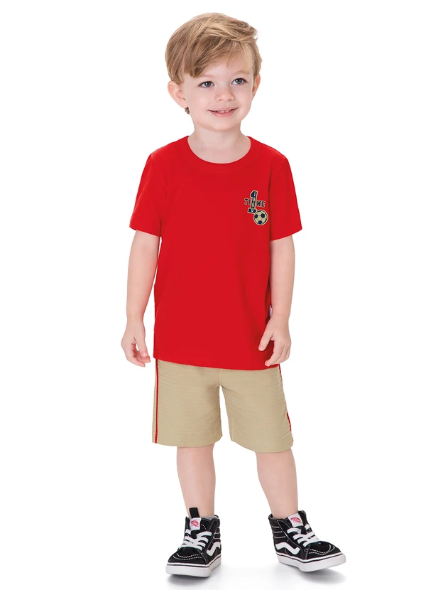 Malwee Kids - Conjunto Time 1 em Moletinho Vermelho