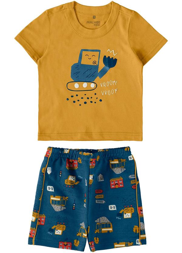 Malwee Kids - Conjunto Tratorzinho Menino Amarelo Mostarda
