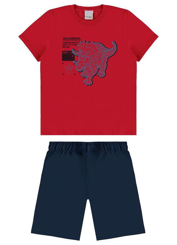 Malwee Kids - Conjunto Triceratops em Moletinho Vermelho