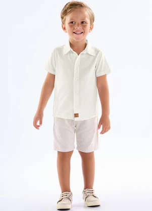 Pulla Bulla - Conjunto Tricoline Bege - PULLA BULLA