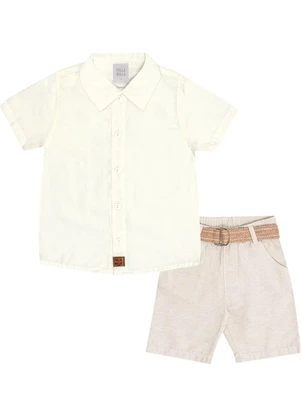 Pulla Bulla - Conjunto Tricoline Bege - PULLA BULLA