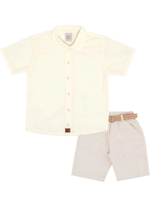 Pulla Bulla - Conjunto Tricoline Bege