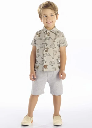 Pulla Bulla - Conjunto Tricoline Bege - PULLA BULLA