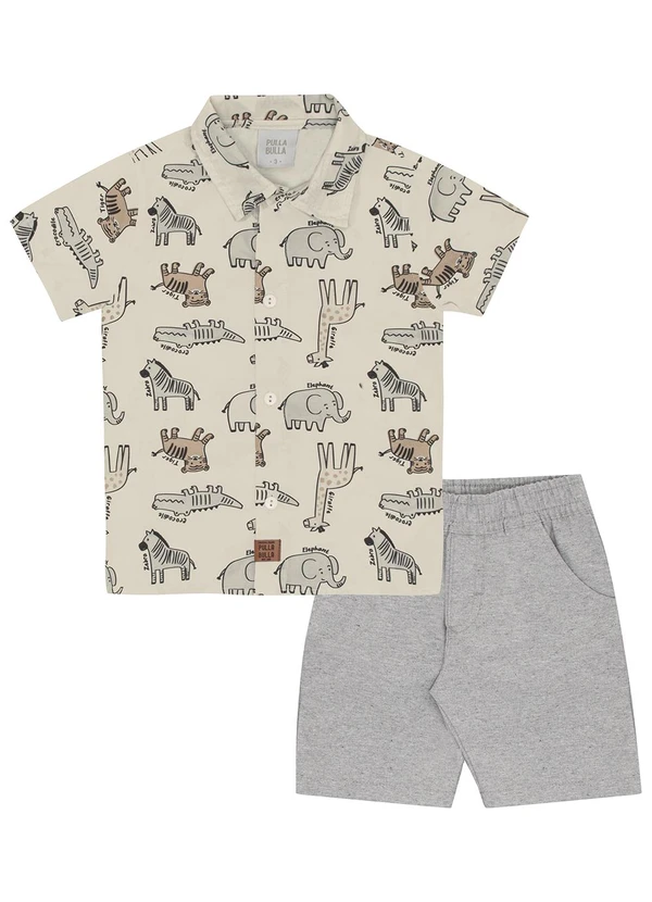 Pulla Bulla - Conjunto Tricoline Bege 2