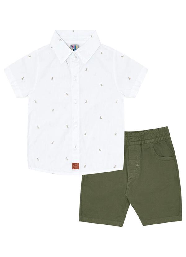 Pulla Bulla - Conjunto Tricoline Masculino Branco