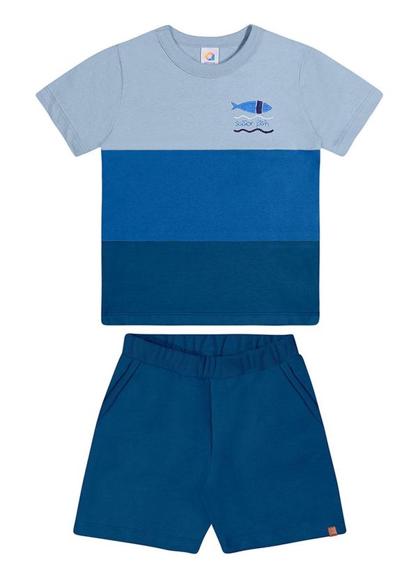 Alenice - Conjunto Tricolor Menino Azul