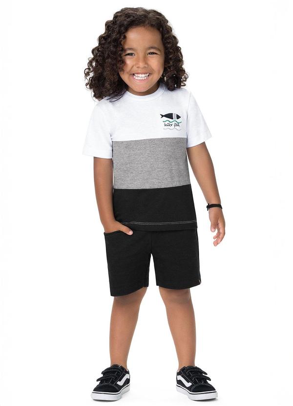 Alenice - Conjunto Tricolor Menino Branco