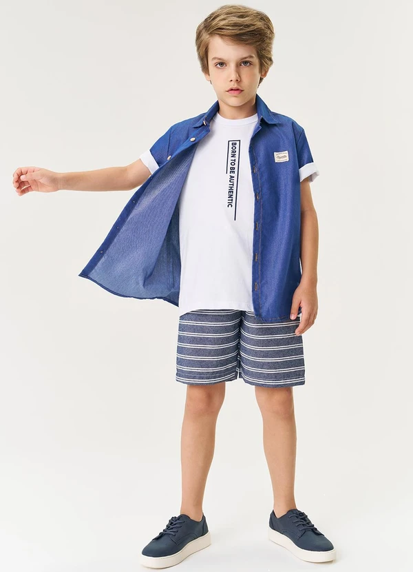 Divertto - Conjunto Trio Menino Born To Be Authentic Azul