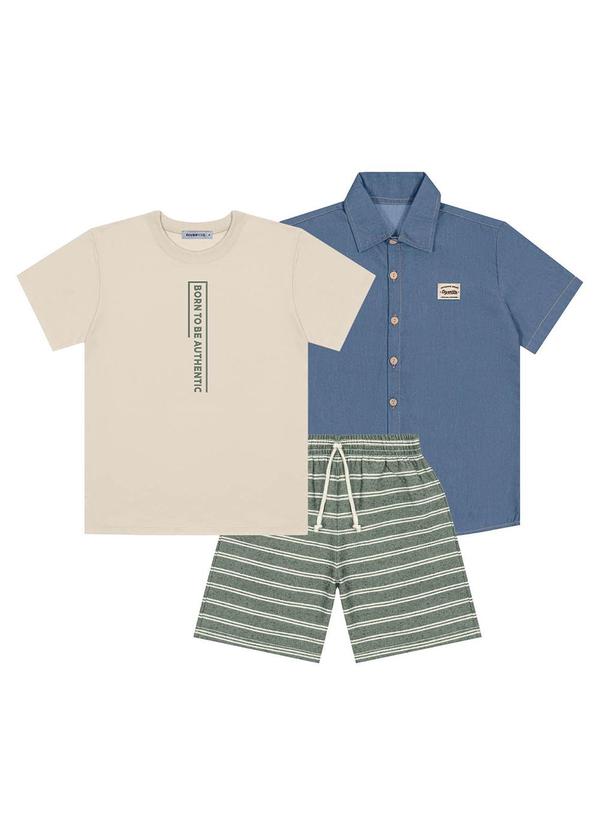 Divertto - Conjunto Trio Menino Born To Be Authentic Bege