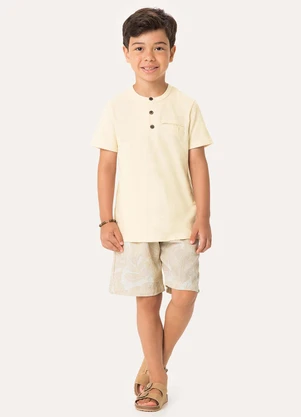 Carinhoso - Conjunto Tropical em Linho Areia - CARINHOSO