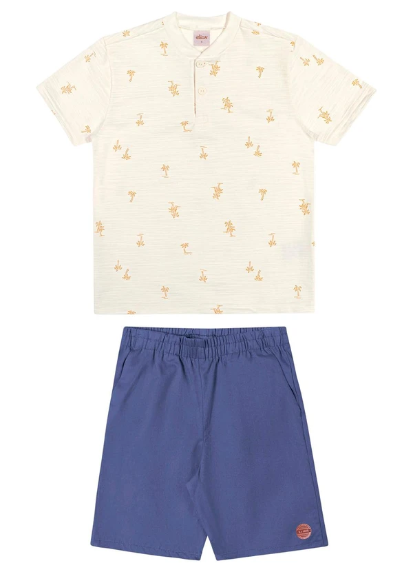 Elian - Conjunto Tropical Infantil Menino Bege