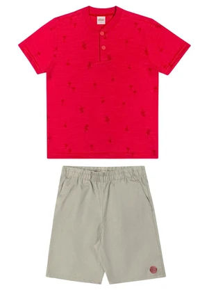 Elian - Conjunto Tropical Infantil Menino Vermelho - ELIAN