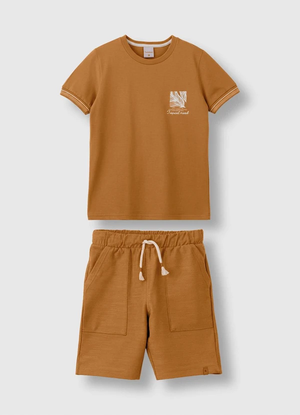 Carinhoso - Conjunto Tropical Mood com Moletinho Caramelo