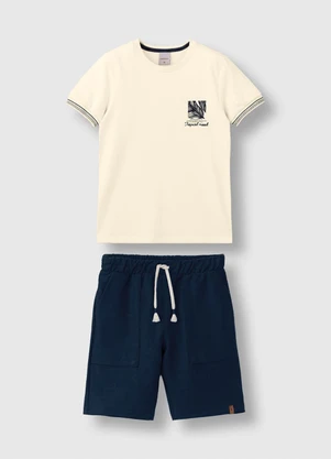Carinhoso - Conjunto Tropical Mood com Moletinho Off White - CARINHOSO