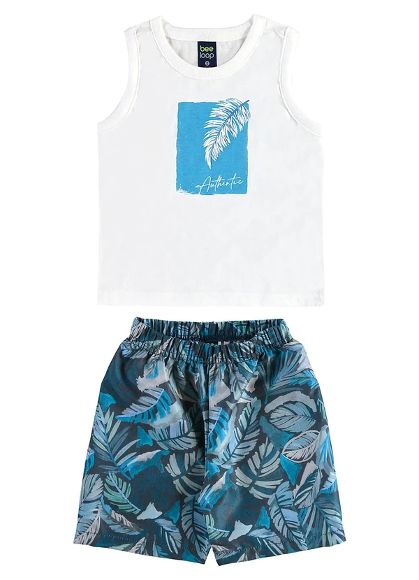 Bee Loop - Conjunto Tropical Regata Bermuda Branco 1