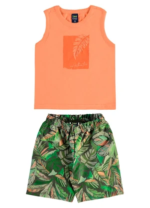 Bee Loop - Conjunto Tropical Regata Bermuda Laranja - BEE LOOP