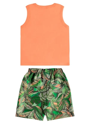 Bee Loop - Conjunto Tropical Regata Bermuda Laranja - BEE LOOP