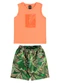 Bee Loop - Conjunto Tropical Regata Bermuda Verde - variação: Laranja