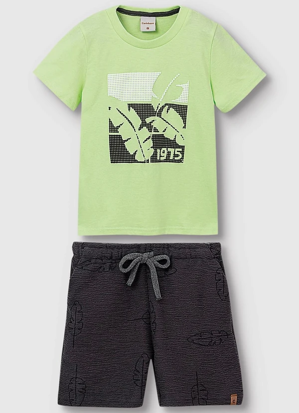 Carinhoso - Conjunto Tropical Texturizado Menino Verde Menta