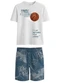 Malwee Kids - Conjunto Untamed Nature Verde - variação: Branco